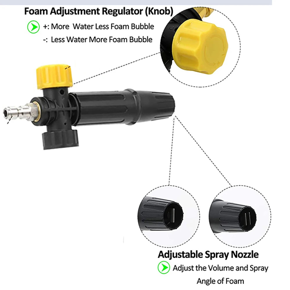 500ML Butelka Power Washer Regulowana lanca do piany śnieżnej Myjnia samochodowa Dysza do piany mydlanej Generator piany do Karcher Parkside Bosch