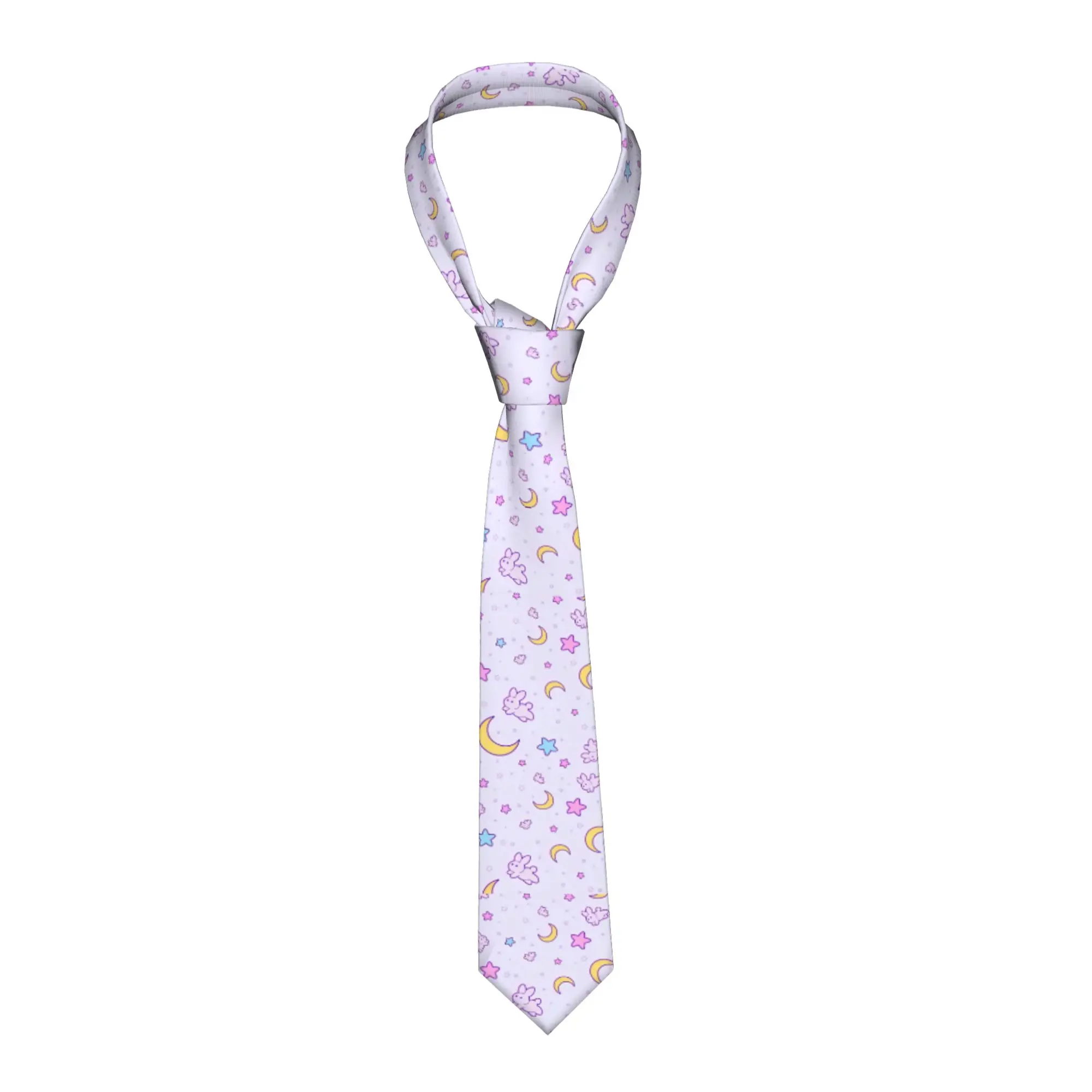 Kawaii Rabbit Moon Neckties 8 cm Skinny Narrow Neck Tie Magical Girl sailor moon for Mens Daily Wear Cravat Accessories Business