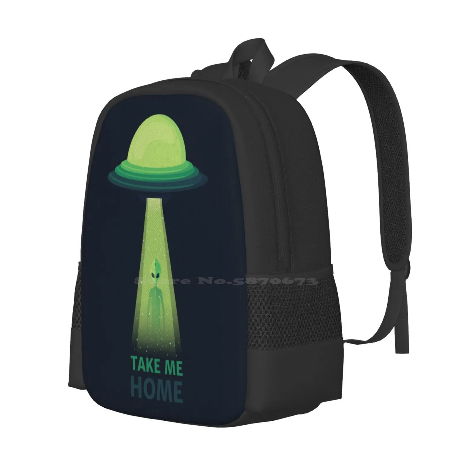 Take Me Home Bag Backpack For Men Women Girls Teenage Alien Home Ufo Scifi Spaceship Extraterrestrial Science Fiction Pop