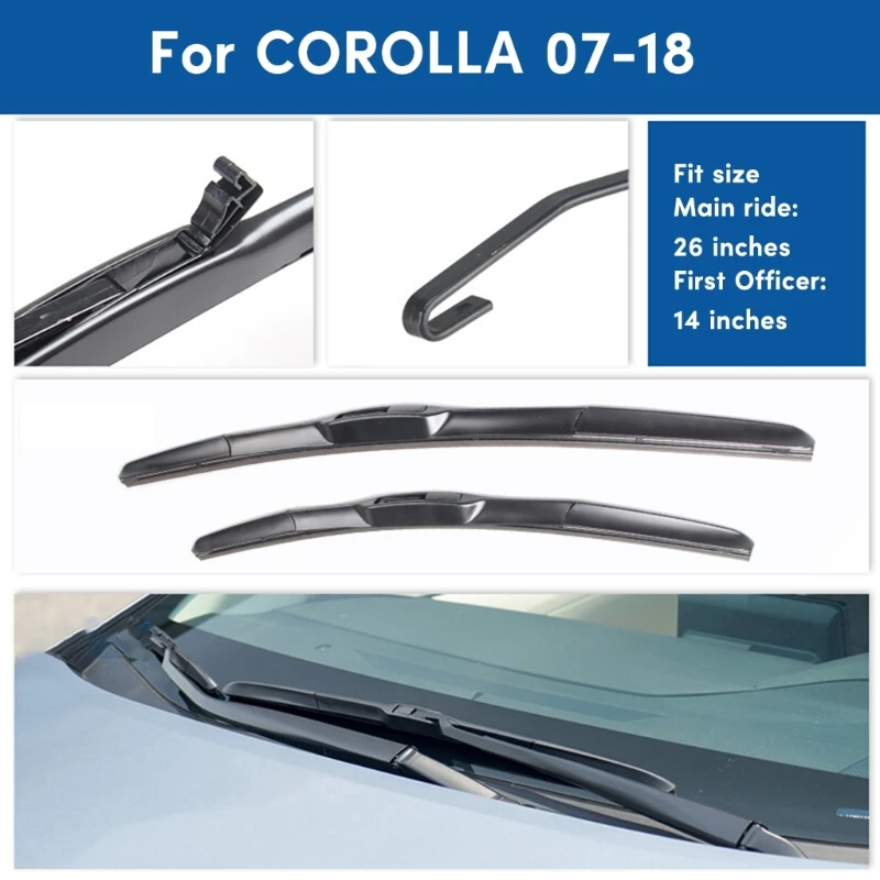 Windshield Wipers for Coralla 2007-2018 / 2019-2021 Replacement Window Rubber Rain Brushes Front Windscreen Wiper Blades