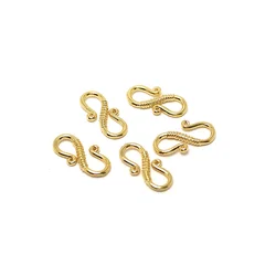 6pcs S Shape Connector 24k Gold Plated Brass, Diy Material Necklace Jewelry Making 13x6.5mm, Classy Necklace Bracelet Connector