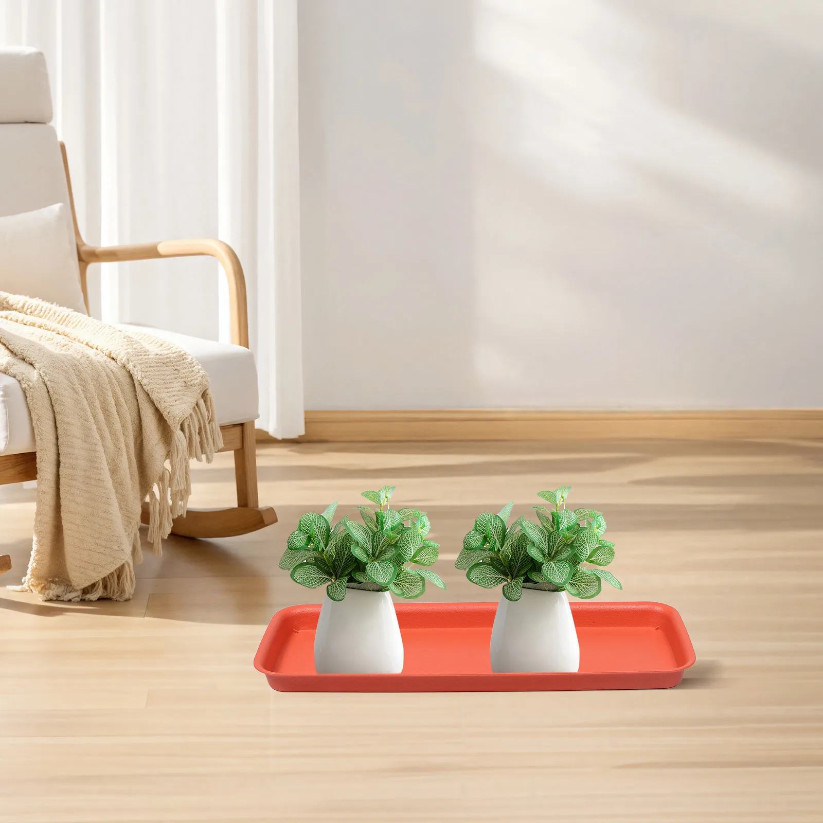 

Flower Pot Rectangular Plastic Plant Saucer Durable Material Water Catcher Rectangular Plant Drip Trays Easy Clean Longterm Use