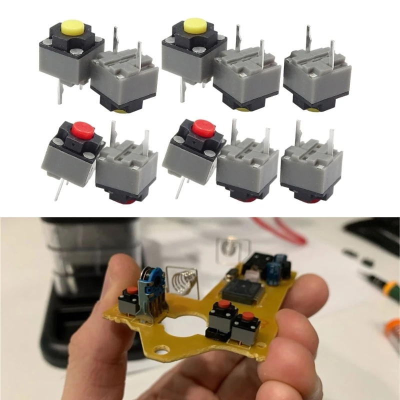 5 PCS 6x6x7,3mm Kailh Quadrado Silencioso Micro Interruptor Mudo Substituir um Retângulo