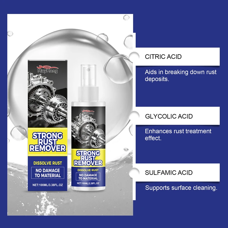 Rust Remover Spray Multi-purpose Lubricant Cleaner For Car Home Hardware Stain Removal Maintenance Renovation Daily Care Spray