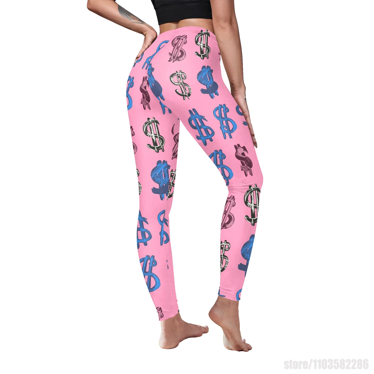 Mallas de primavera para mujer, pantalones pitillo rosas, pantalones largos informales, ropa de calle Punk, mallas de Yoga para chica, pantalones elásticos con estampado 3D