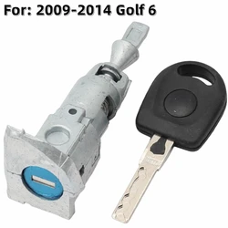 XIEAILI OEM cilindro de cerradura de puerta izquierda automática barril para Vw 2009-2014 Golf 6 con llave de 1 Uds