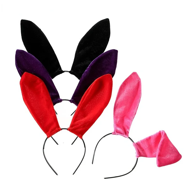 

10pcs Plush Bunny Ears Hair Hoop Sexy Rabbit Headband Party Favors Cosplay Headwear for Masquerade Nightclub Christmas