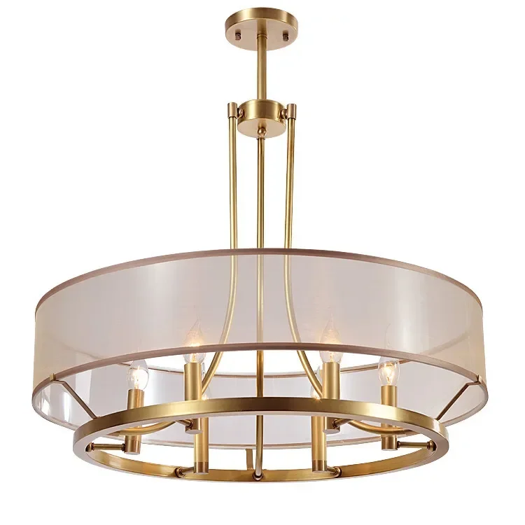 All copper new Chinese style guest restaurant bedroom style American villa hotel club lobby exhibition hall chandelier