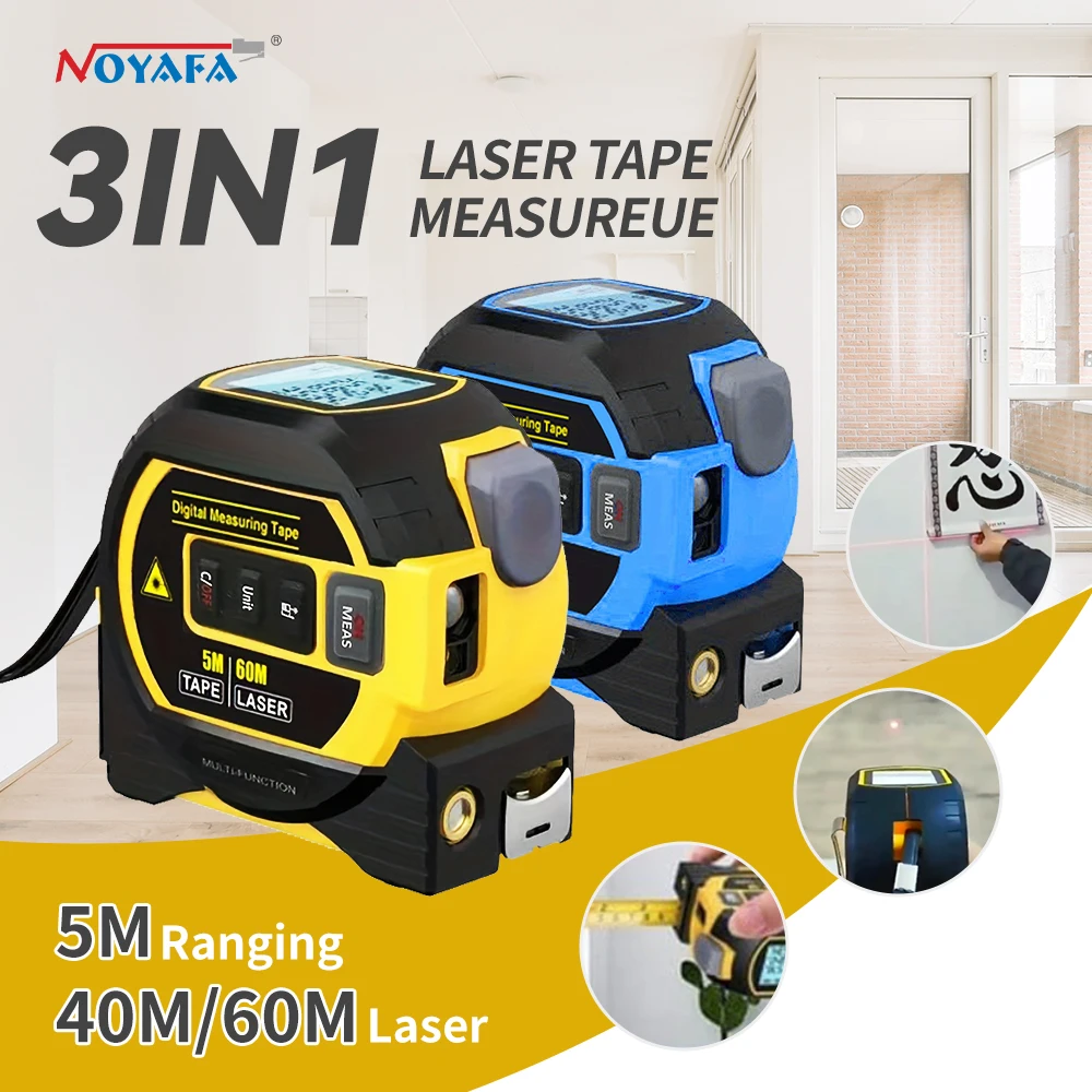 fita metrica laser digital alta precisao infravermelho rangefinder aco ferramenta de medicao grande ferramenta de exibicao 40 m 60m 3in 1 01