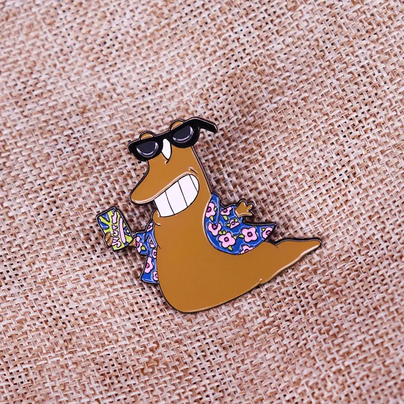 Futtturama Sunglasses Beach Shirt Slug Alien Slurm Worm Enamel Pins Lapel Pin Bag Badge Jewelry Gift for Friends - view 4
