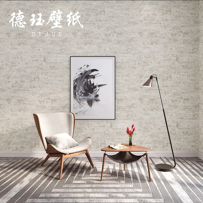 Retro American Style Light Gray Solid Industrial Wall Paper Nordic Living Room French Bedroom Background Wall Wallpaper Non Self