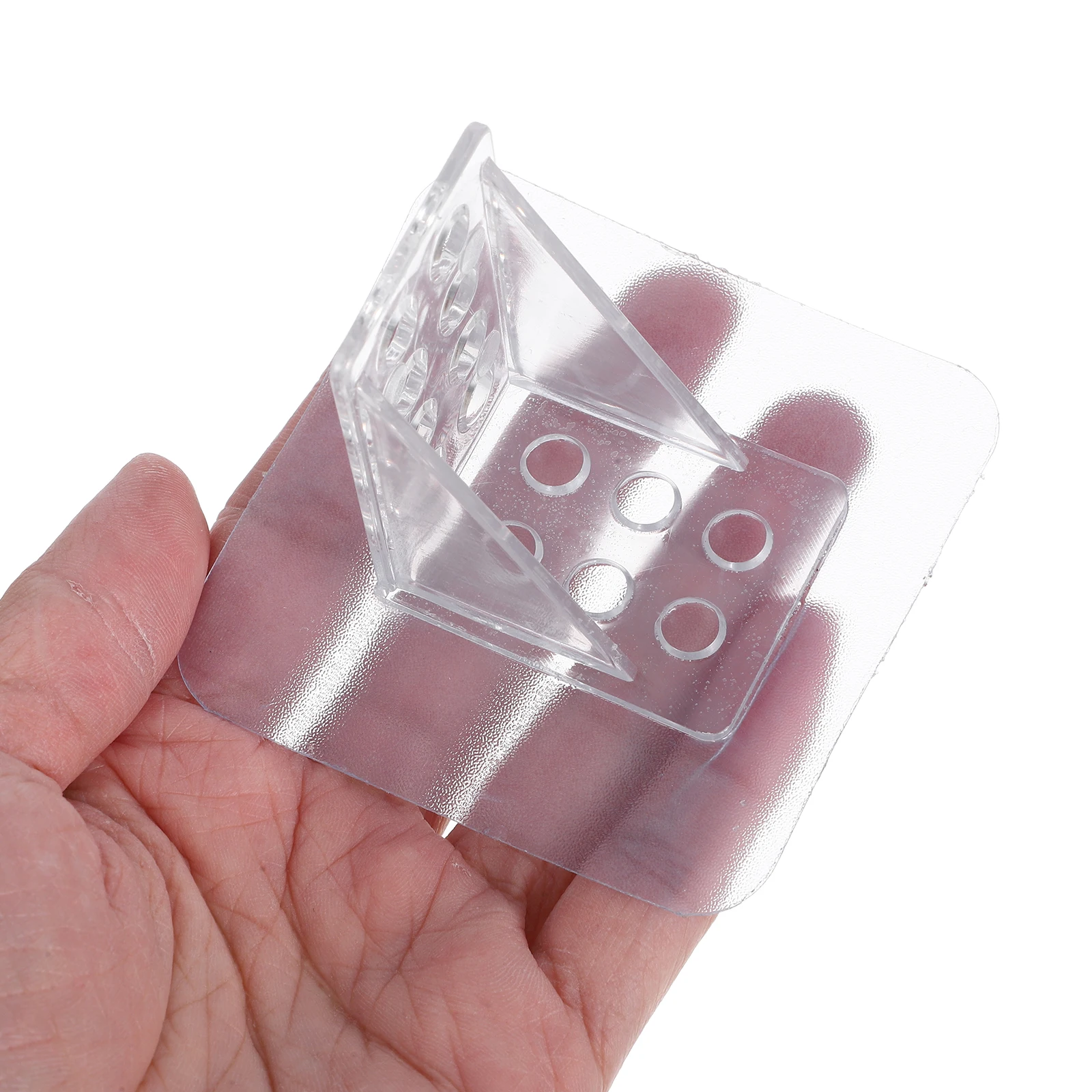 

8pcs Transparent Reinforced Shelf Brackets Floating Shelves Corner Wall Plastic Adhesive Support Brackets Closet Cabinet