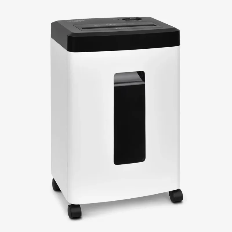 Small 8-Sheet Capacity Micro Cut Paper Shredder Machine White 16L Waste Bin for Home Office Use