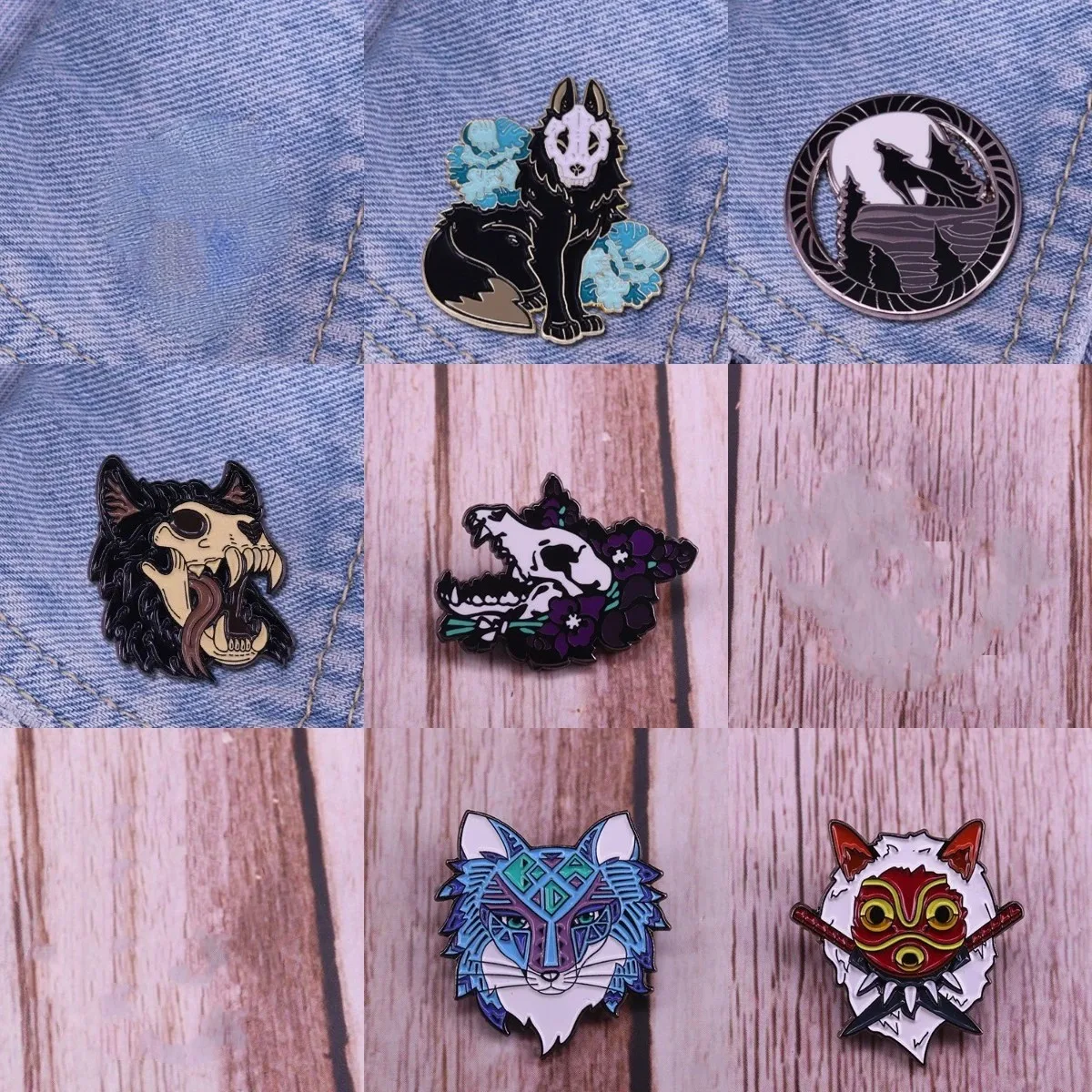 Pin Club | Wolf Series Punk Skeleton Custom Badges  Animals Fox Deco Gifts High-quality Brooch Hat Clothes Accessories Wholesale