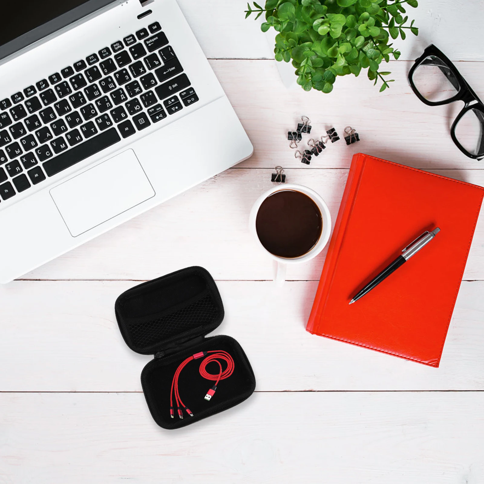 

Portable Data Cable ganizer Bag Black Pouch For Phone Earphone Travel Lightweight Durable HighEnd Material for Cord