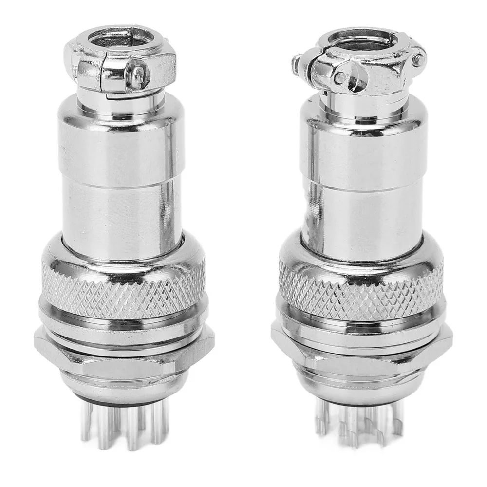 2 PCS Zinc Alloy Aviation Connector 20mm Opening 250V Aviation Plug Copper Silver Plated Contacts 12 Pin