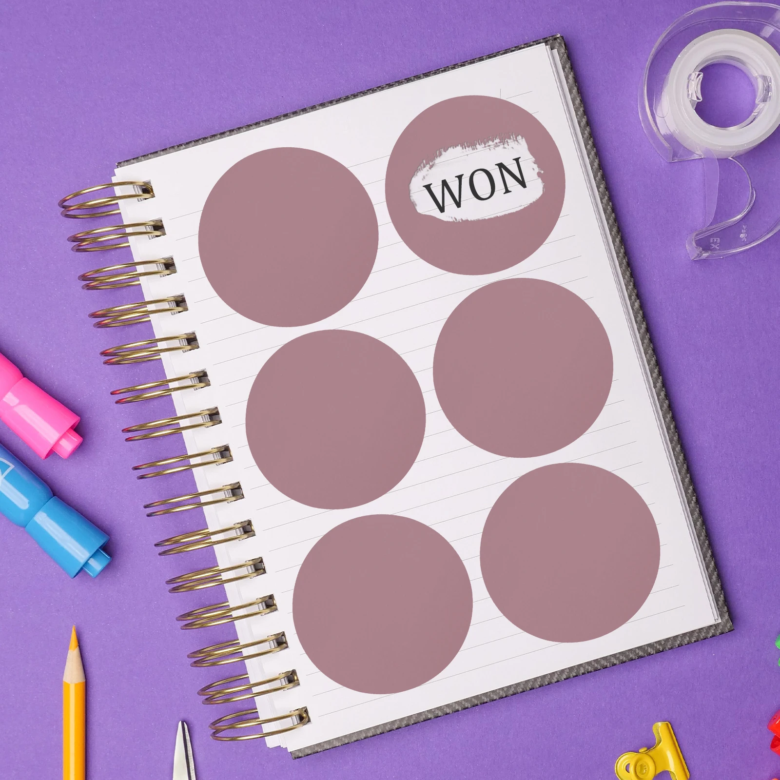 300pcs Round Scratch Off Stickers Self Adhesive Labels for Bookmarks Gift Tags Craft Projects Class Classroom Activities PVC