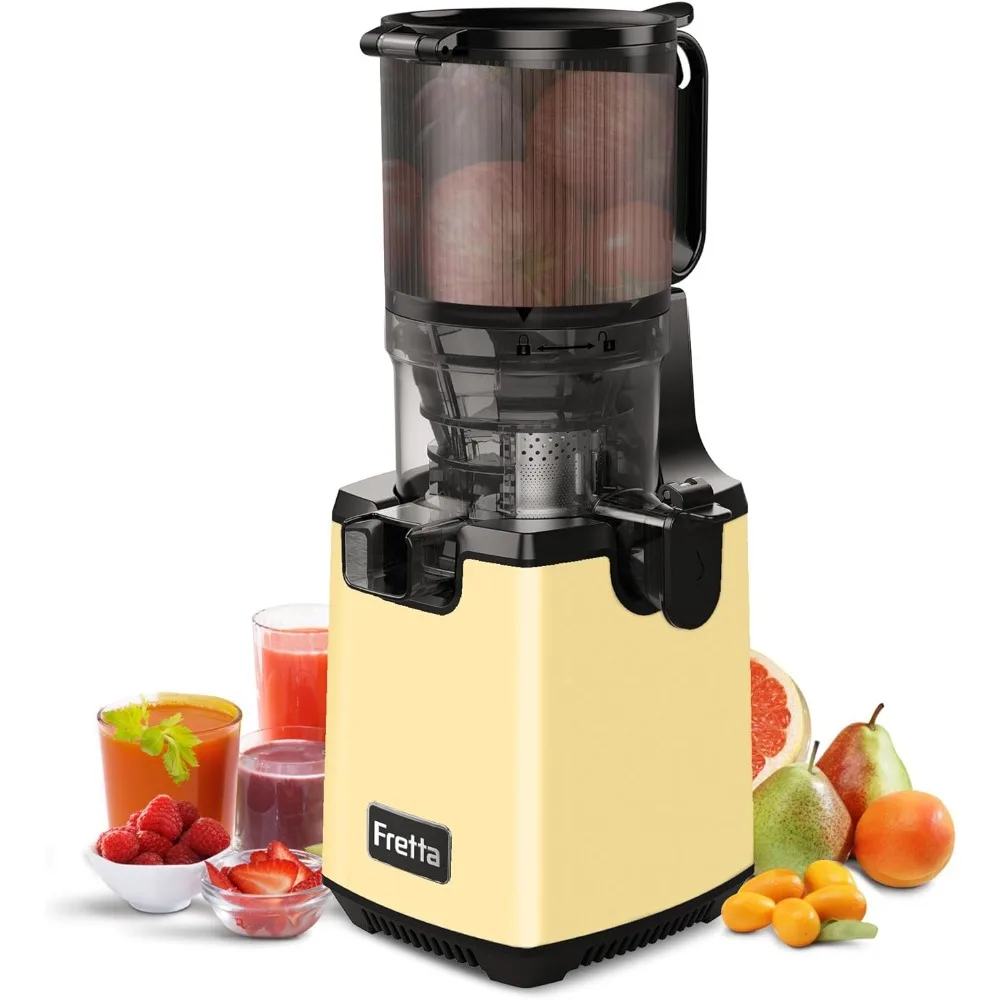 

Cold Press Juicer Machines, 5.3'' Self Feeding Slow Masticating Juicers Fit Whole Fruits & Vegetable Easy Clean Juice Extractor,