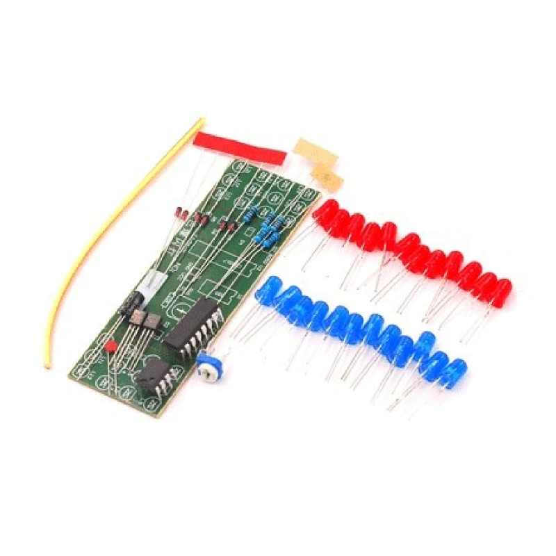 Electronic Flashing Lights Soldering Practice Board LED NE555 CD4017 IC LED Electronic Lights Kits  Blue Dual-Color