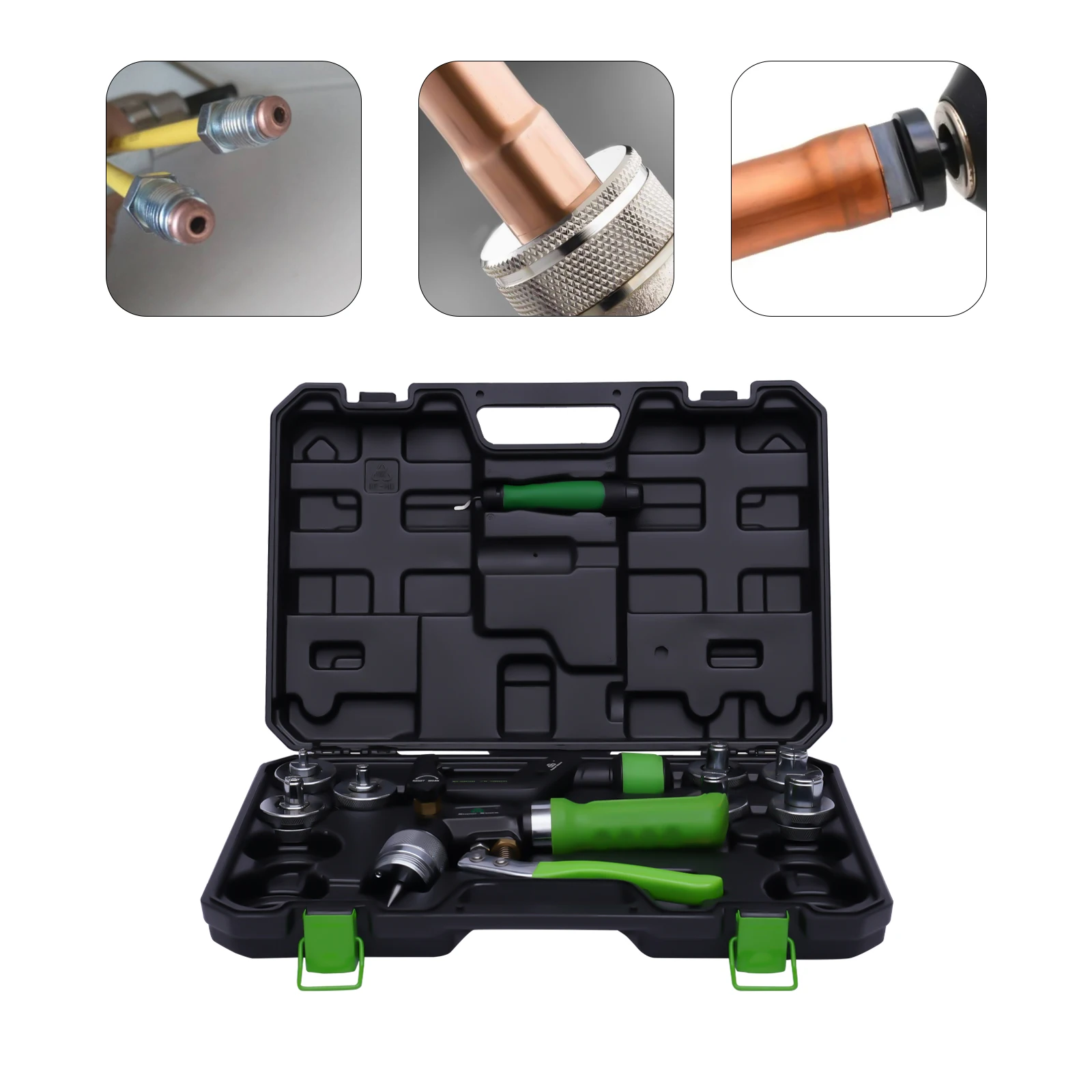 Hydraulic Tube Expander and Small Pipe Cutter Kit, Multiple Expander Head Sizes (3/8