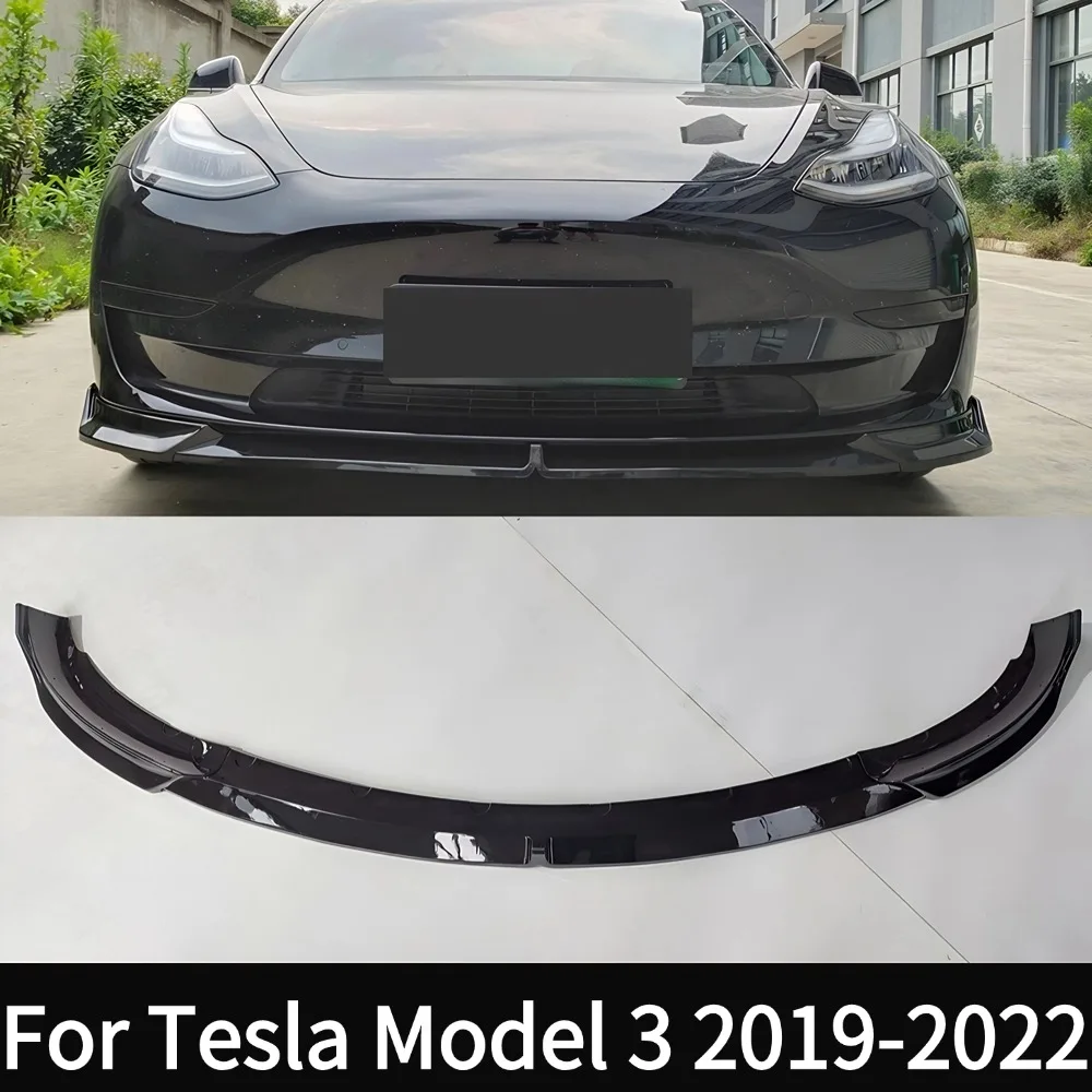 For  2019-2022 Tesla Model 3 High-Quality Front Spoiler Bumper Lip Cover  Chin Trim Splitter Tuning Accessory