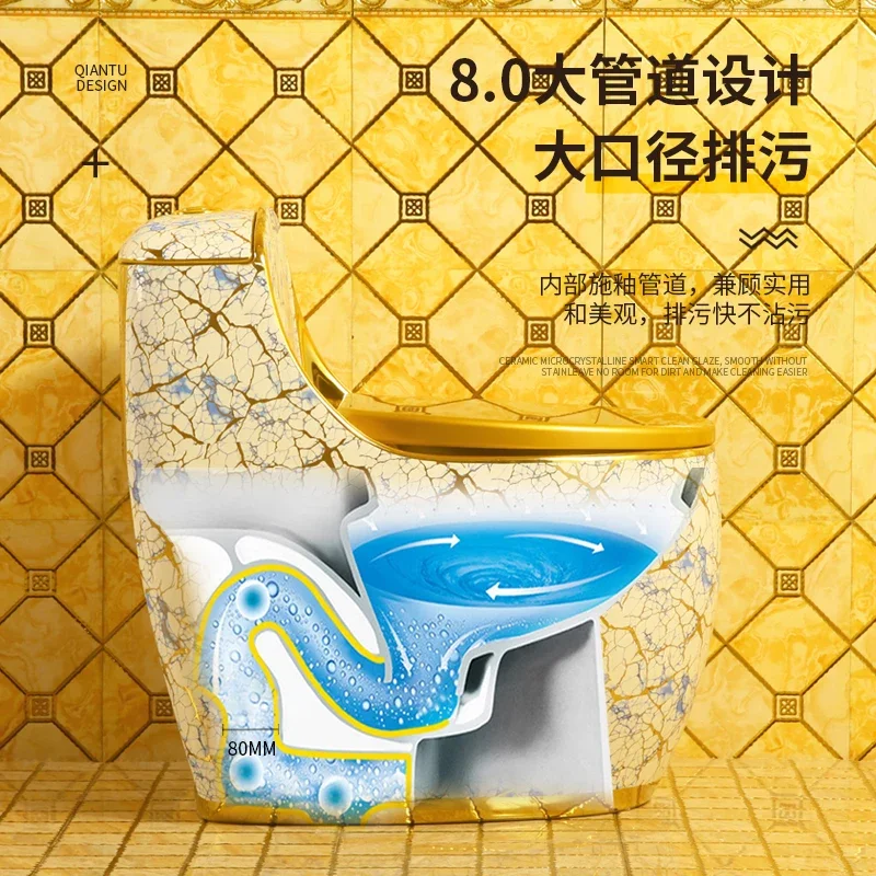 Ovo vaso sanitário dourado sifão cerâmica desodorante personalidade criativa mudo