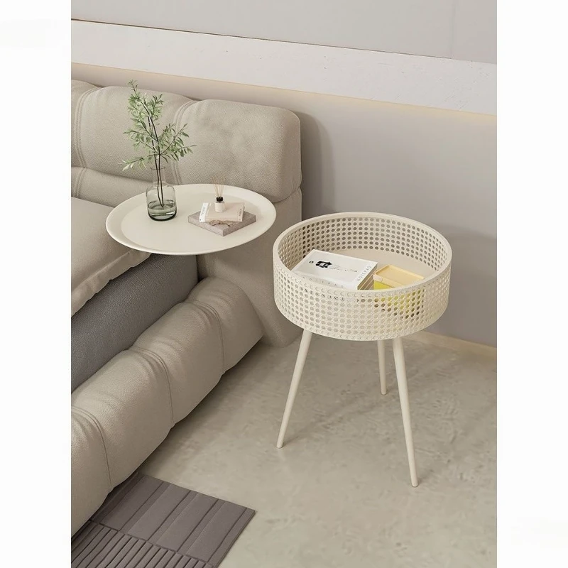Nordic cream bedside table living room new simple modern home bedroom children's small wrought iron