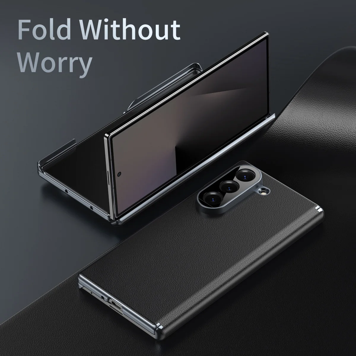 Suitable for Samsung Fold8 Ultra / Fold7 / Fold6 / Fold5 / Fold4, no front cover design, with hinge center protection, raised ca