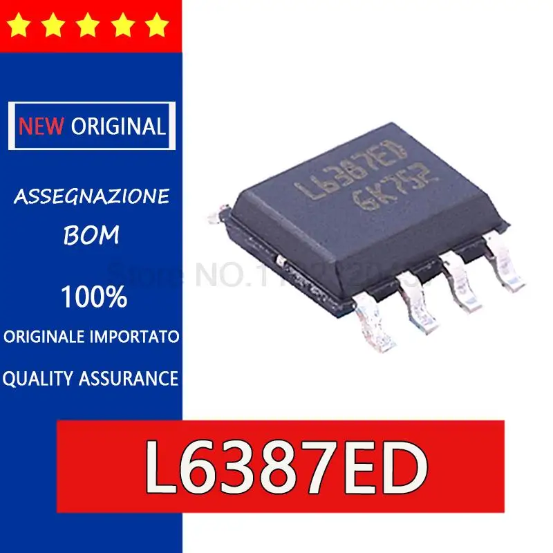 5pcs original L6387 L6387D L6387ED SOP8 LCD power supply chip IC High pressure half bridge driver chip, gate drive