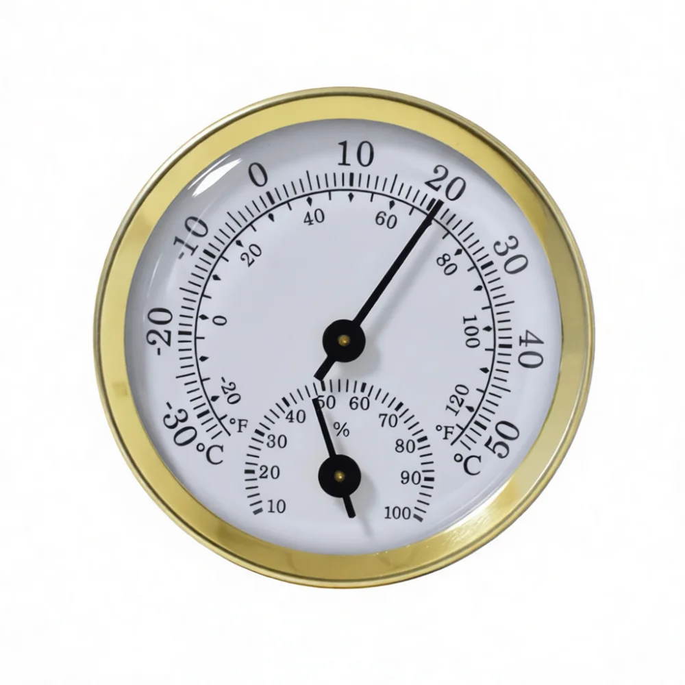 Compact Metal Frame Analog Temperature Humidity Gauge Indoor Greenhouse Weather Monitor Portable Precision Indicator