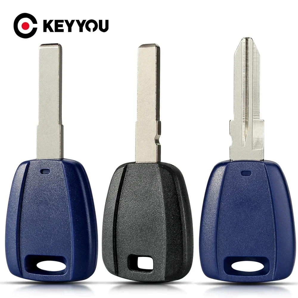 KEYYOU NEW For Fiat Key Shell Black Blank For Fiat 500 Ducato Transponder Key Uncut SIP22 /GT10/GT15R Blade Replacement