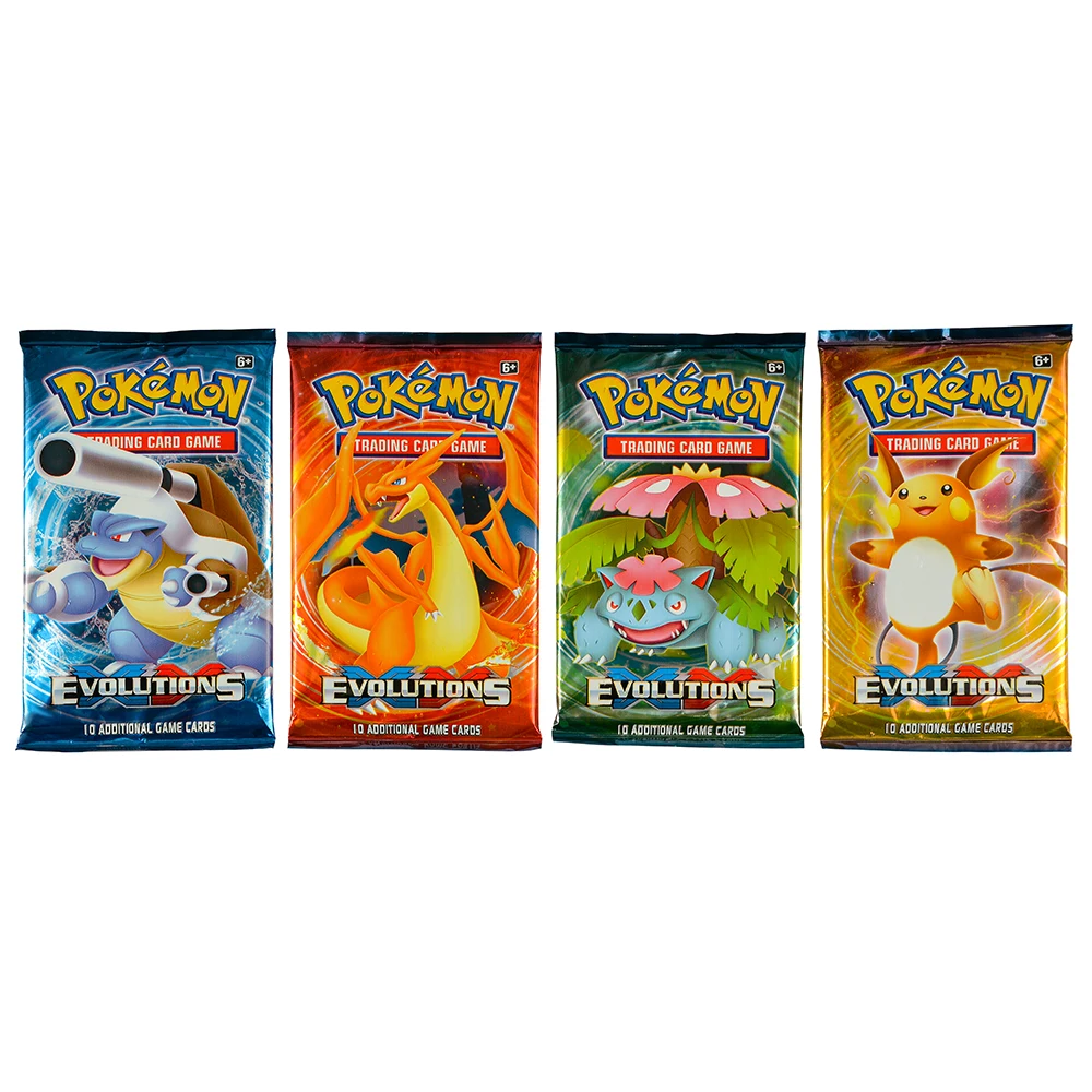 360 szt. Angielskie karty Pokemon TCG: Evolutions Box, karty kolekcjonerskie Pokemon, 36 paczek w pudełku