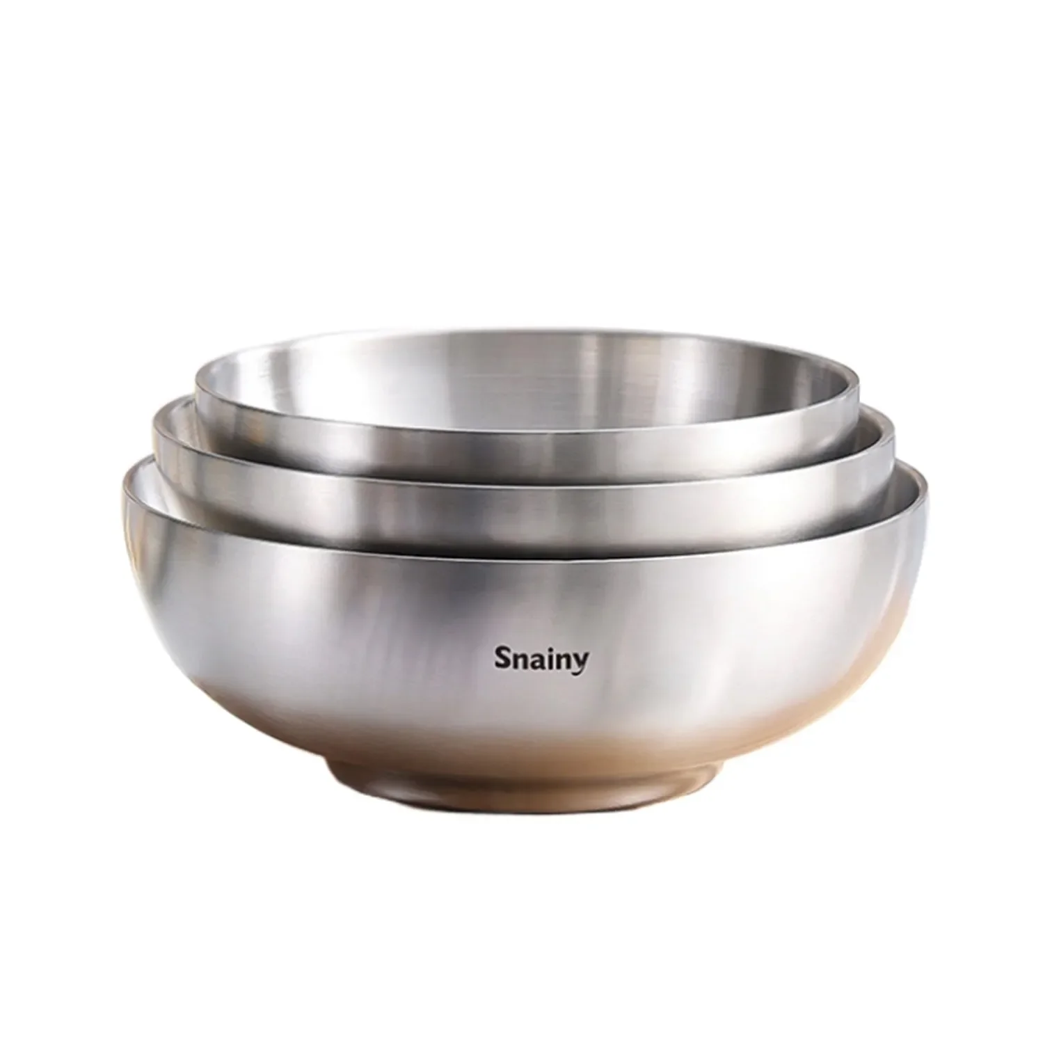 Certified Pure 304 Stainless Steel Salad Basin Ultra Thick Hollow-insulated Ramen Bowl Fall Resistant Chilren-safe Plate