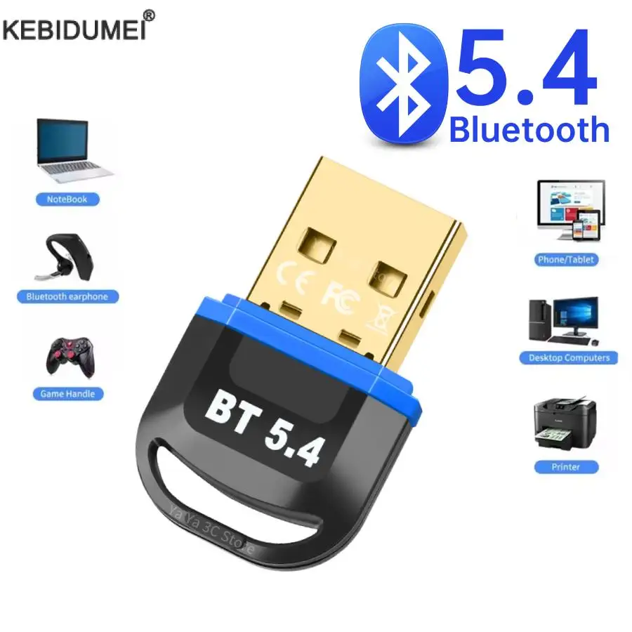 USB Bluetooth 5.4 Adapter Transmitter Receiver Bluetooth Audio Bluetooth Dongle Wireless USB Adapter for Computer PC Laptop