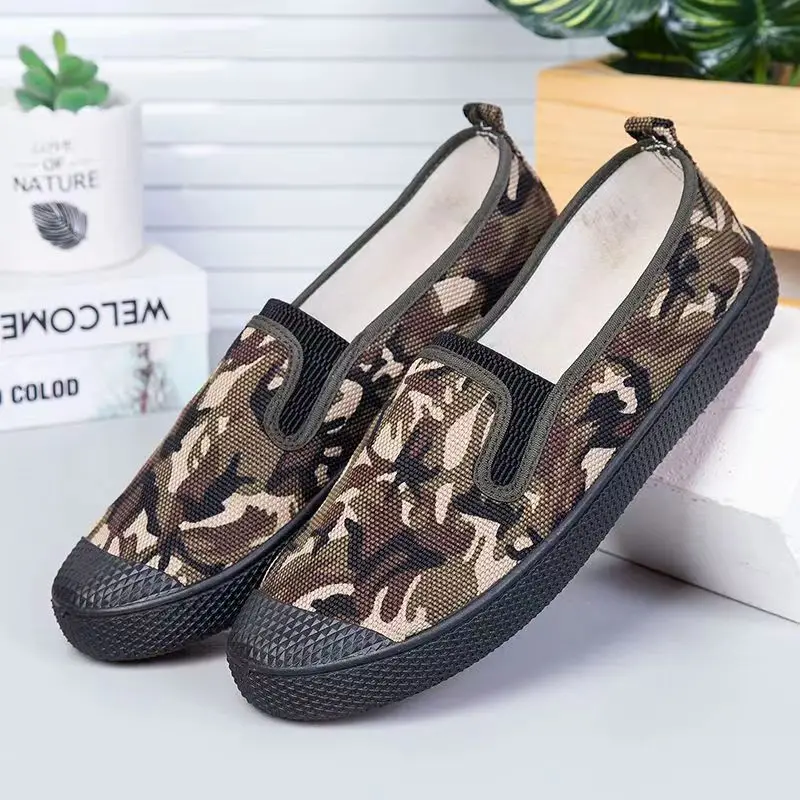 CamSolomon-Chaussures basses en toile pour hommes, l'offre elles souples, coordonnantes, l'offre elles plates, chaussures de travail, semelle en caoutchouc, nude, printemps, été, nouveau