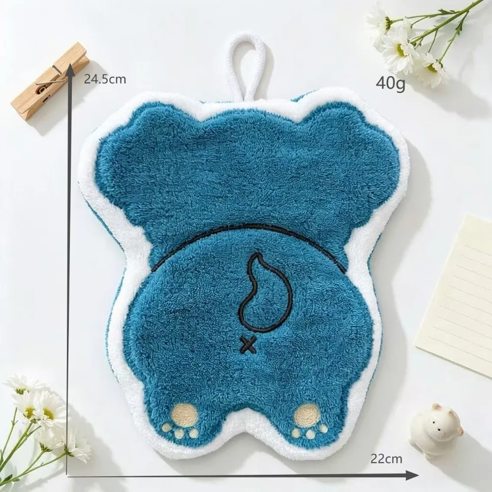 Cute Super Absorbent Hand Towel Animal Back Cartoon Kitchen Tools Coral fleece Reusable Hanging Towel Kitchen