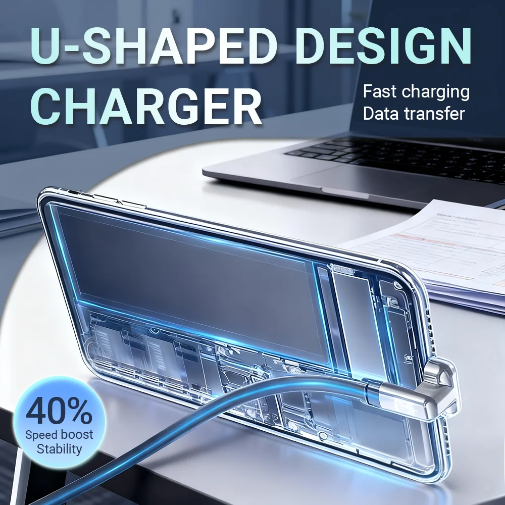 90 °   كابل شحن بزاوية 15 وات USB إلى C كابل ألعاب شحن سريع من سبائك الزنك لكابل شحن Xiaomi Huawei OPPO OnePlus