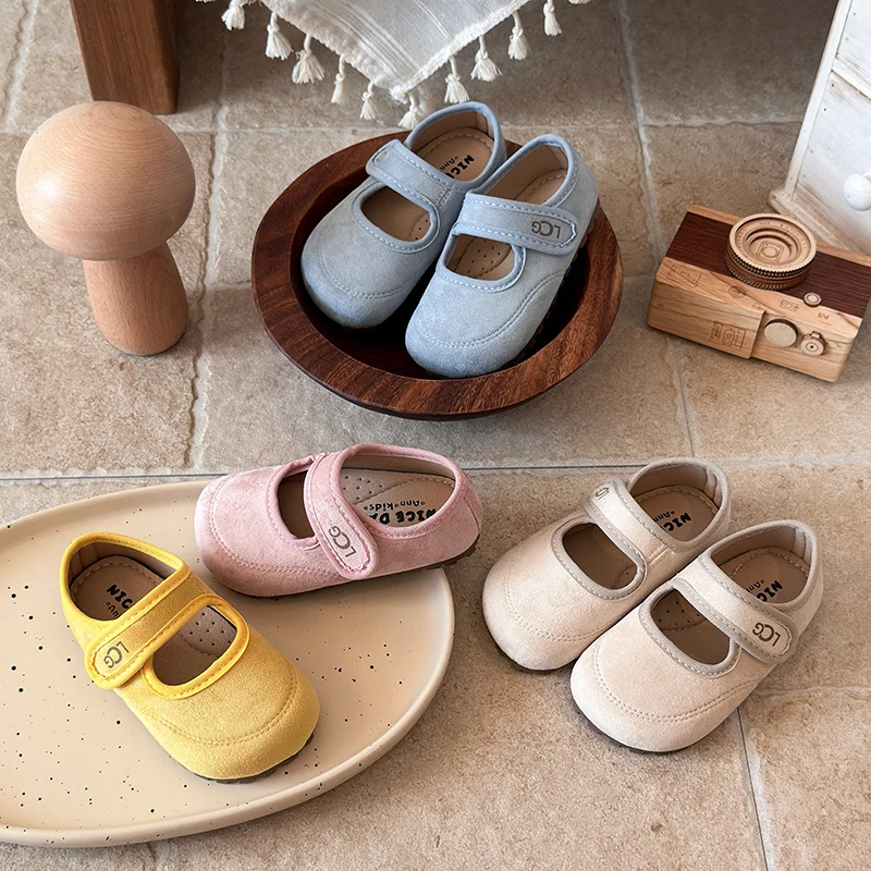 Children's Leather Shoes 2026 Spring Autumn New Korean Girls' Frosted Soft Soled Princess Shoes Super Soft Comfortable Sandal