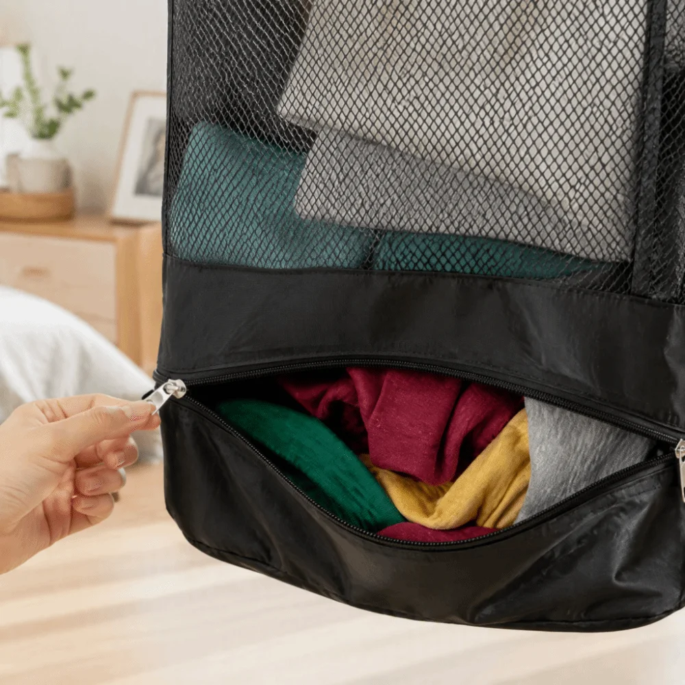 Can Be Hung Hanging Laundry Basket No Drilling Required Net Fabric Storage Wall-mounted Dirty Laundry Basket Large Capacity