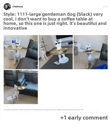 HotLarge, Creative, Floor-to-ceiling, Gentleman Dog, Ornament Light Luxury Living Room Decoration TV Cabinet, Home, Tray, New Ho