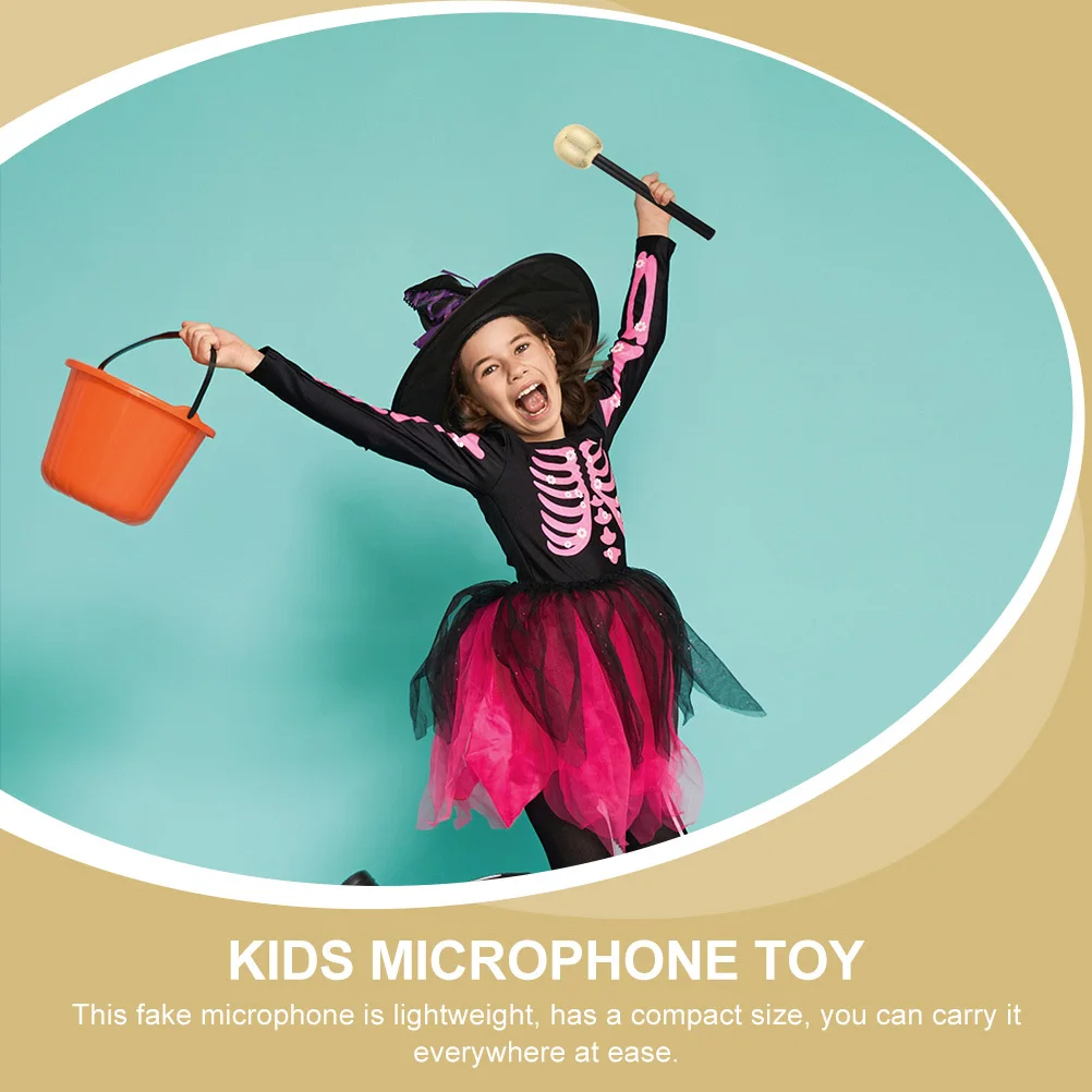 

4pcs Simulation Microphones Golden Kids Karaoke Props Pretend Play For Stage Performance Cosplay Party Plastic Mic Playthings