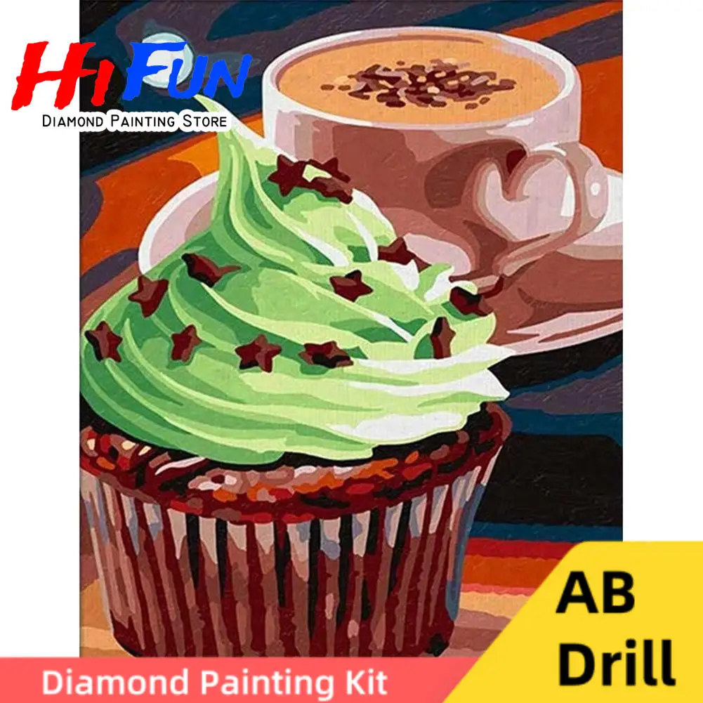 

Sweet Valentine Cupcake Dreams Art 5D DIY AB Diamond Painting Mosaic Dessert Pictures Embroidery Kitchen Dining Room Decor