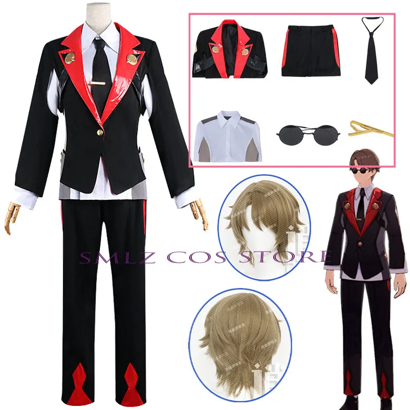 

Lyndon Skott Cosplay Game Honkai Star Rail Cosplay Costume Man Scocott Uniform Sunglasses Suit Set for Men Outfit