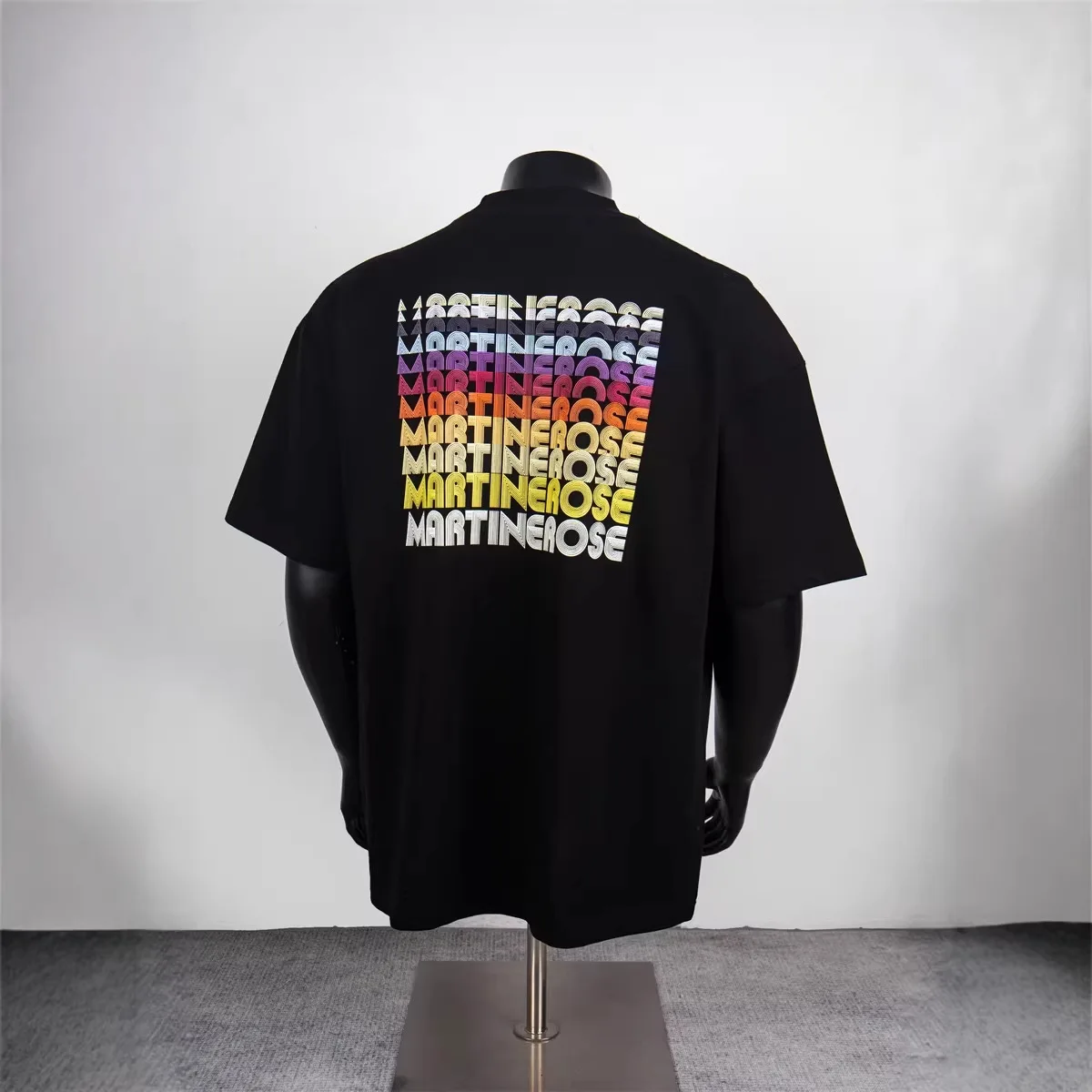Martine rose rainbow lettering print loose short-sleeved T-shirt- trendy fashion item
