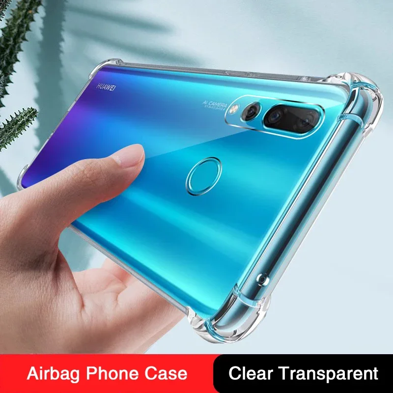 

Luxury Funda Soft Silicone Phone Case for Huawei Nova4 Nova 4 4E Airbag Lens Protection Transparent Original Back Covers Housing