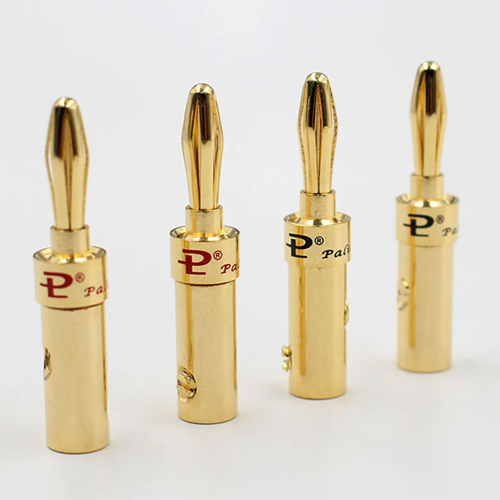 4PCS Banana Plug 24K Gold Plated Copper Speaker Connector for Amplifier Home Theater Audio System High Current Wire Terminal