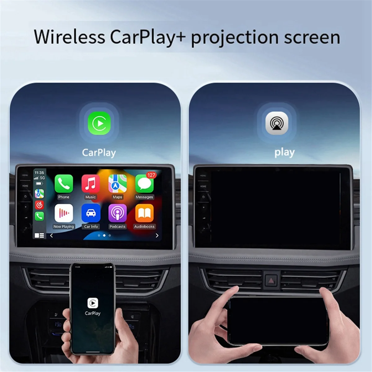 4-In-1 Wired to Wireless Carplay AI Box Android Auto for Toyota Mazda Nissan Kia Audi Benz Ford Opel