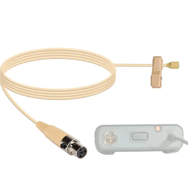 For Wireless Compatible Collar Style Condenser Microphone, 4-Pin TA4F Plug Connector For Waist Pack Transmitters