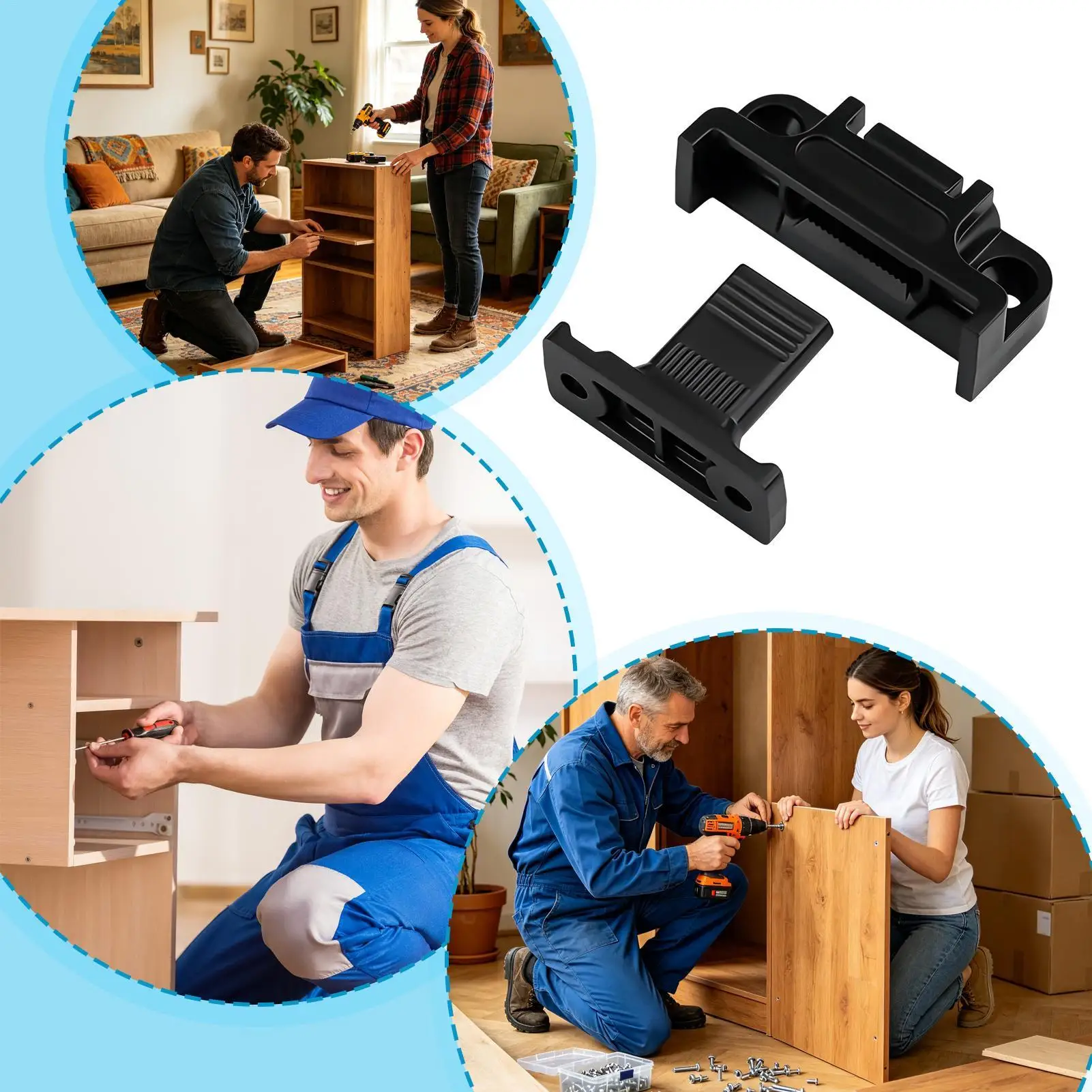Furniture Panel Connector Quick Installation Joining Hardware Quick Release Furniture Clip For Wardrobe Kitchen Cabinet Bathroom