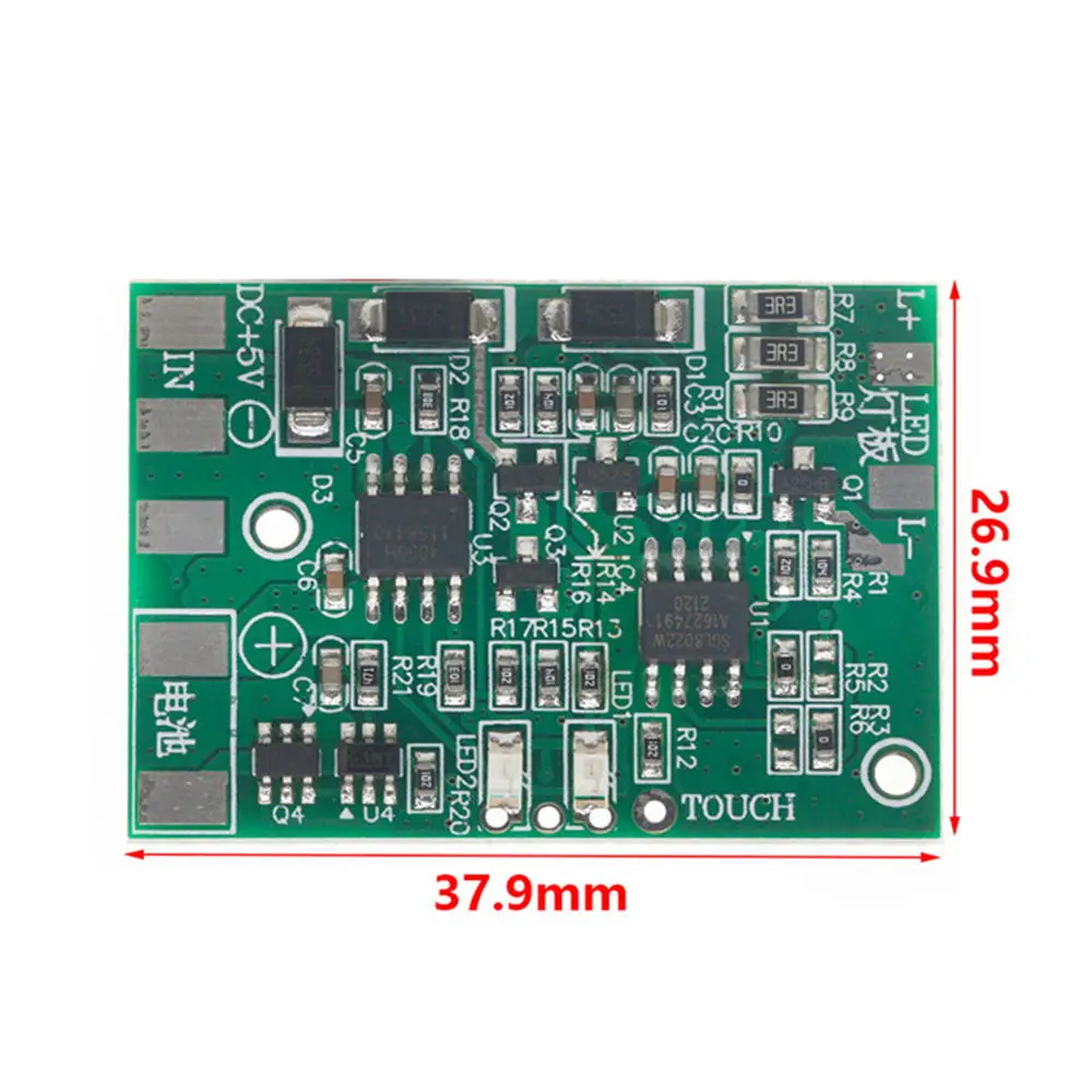 DC LED พร้อมการป้องกันการชาร์จไฟแผงควบคุมโคมไฟหรี่แบบสัมผัส5V DIY ซ่อมทั่วไปโคมไฟลูกปัด3V โคมไฟเดี่ยว